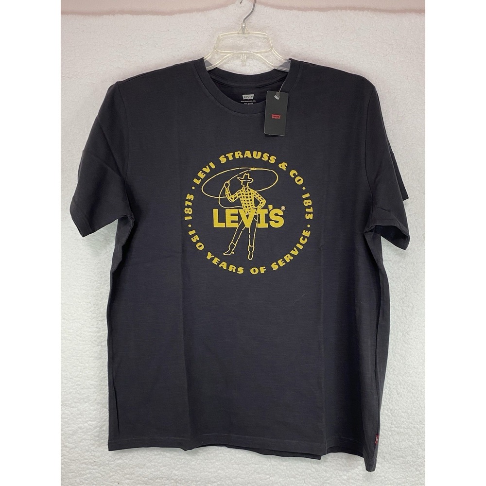MENS L - NEW Levi's 150 Years Laso Man Relaxed Fit Archival T-Shirt Vtg Black